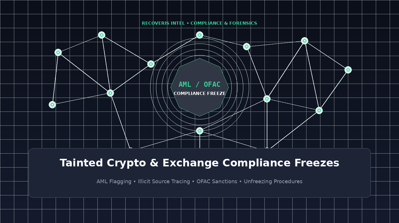 Cryptomonnaies contaminées et blocages de conformité sur les exchanges : que faire si vos fonds sont gelés sous alertes AML, OFAC ou d'origine illicite